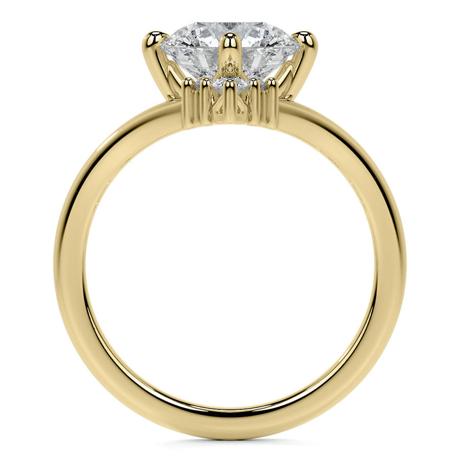 Chevron Shaped Accented Round Brilliant Moissanite Engagement Ring
