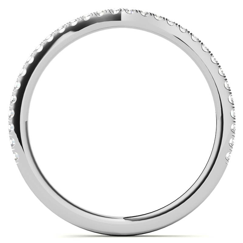 Diamond Collar 4-Prong Cushion Moissanite Engagement Ring