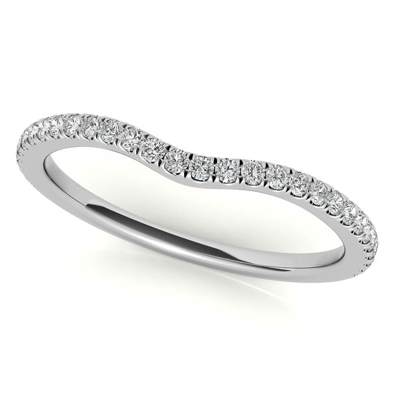 Diamond Collar 4-Prong Emerald / Radiant Moissanite Engagement Ring