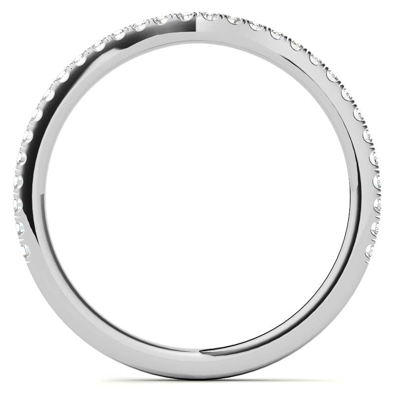 Diamond Collar 4-Prong Oval Moissanite Engagement Ring
