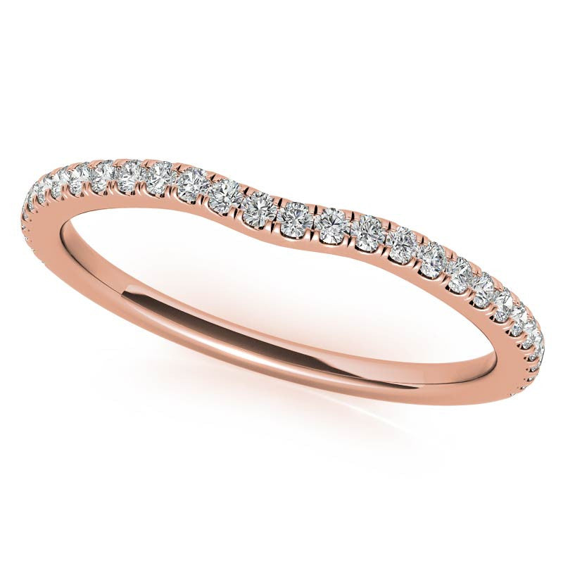 Diamond Collar 4-Prong Round Brilliant Moissanite Engagement Ring