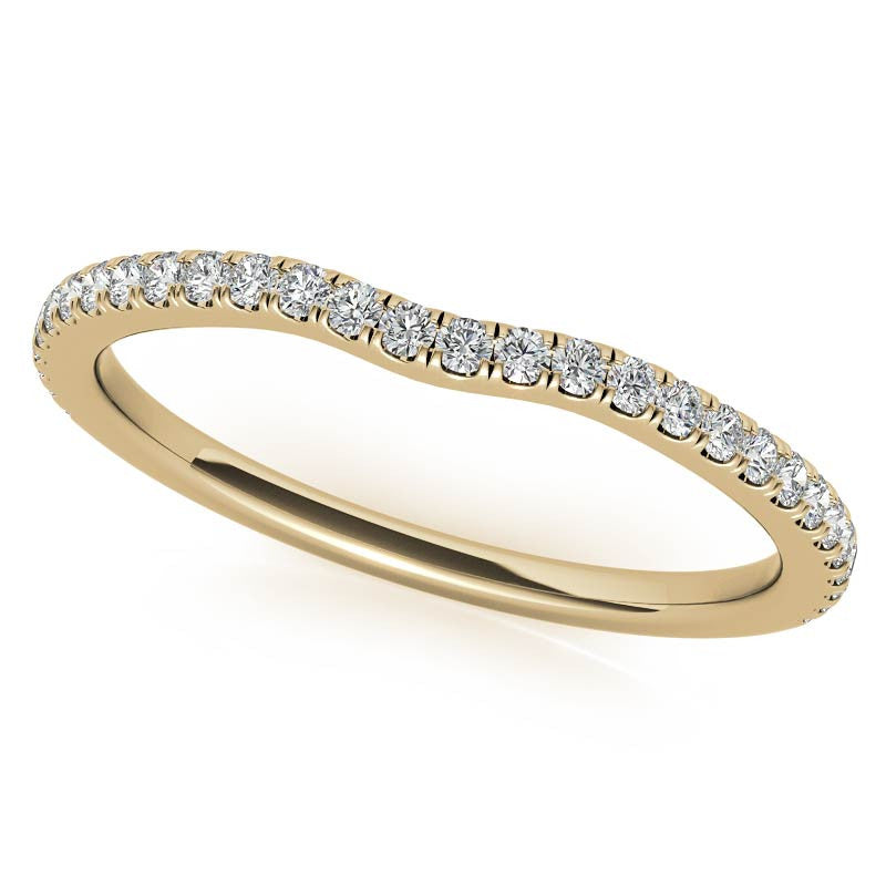 Diamond Collar 4-Prong Round Brilliant Moissanite Engagement Ring