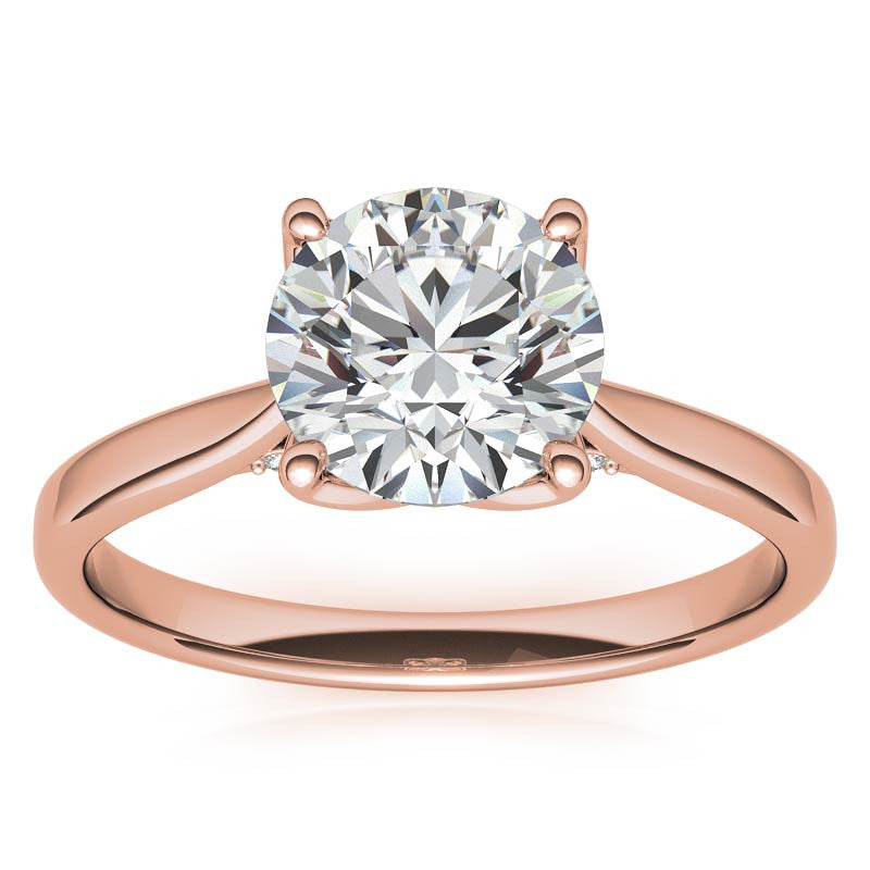 Round Accented Tulip Moissanite Engagement Ring