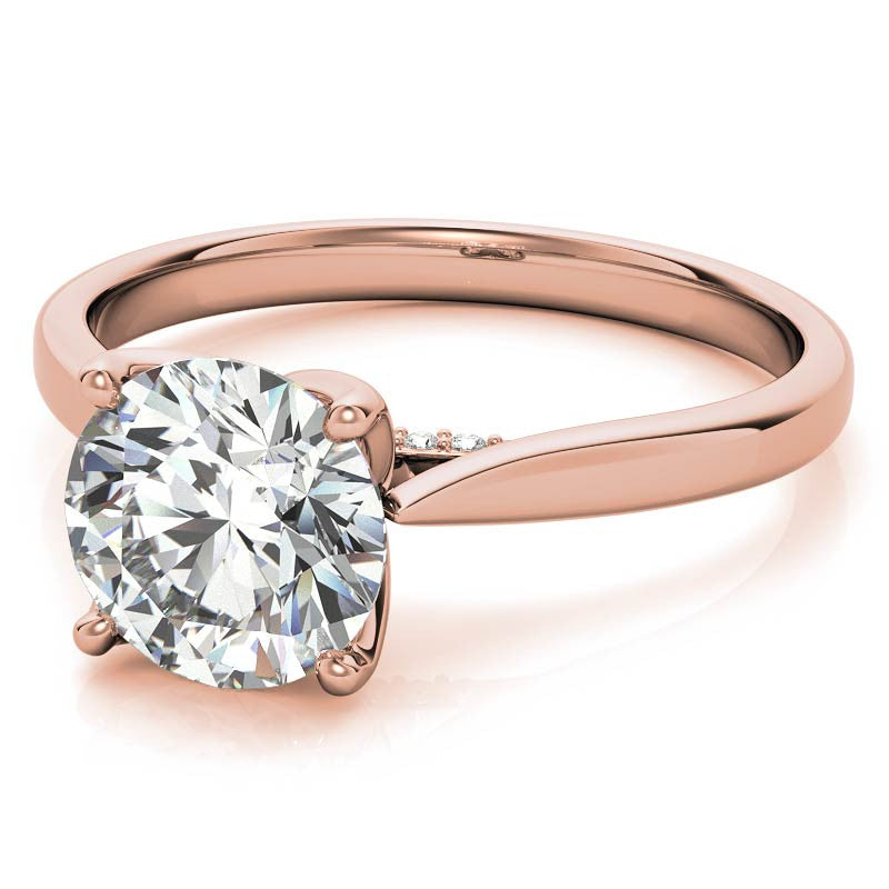Round Accented Tulip Moissanite Engagement Ring