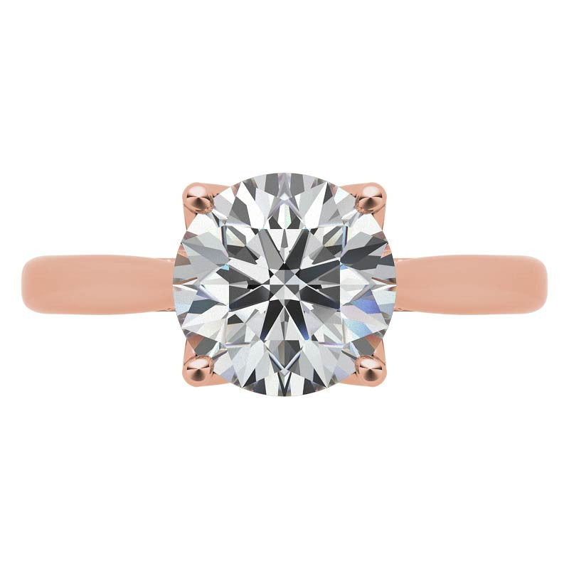 Round Accented Tulip Moissanite Engagement Ring