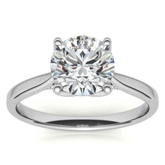 Round Accented Tulip Moissanite Engagement Ring