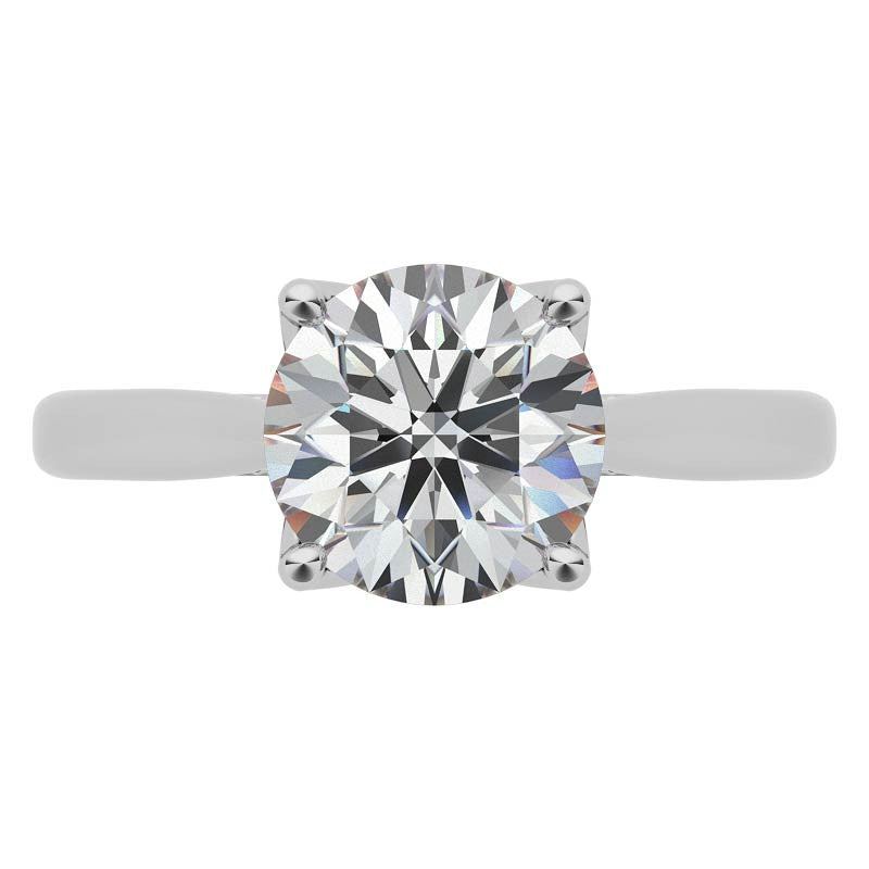 Round Accented Tulip Moissanite Engagement Ring