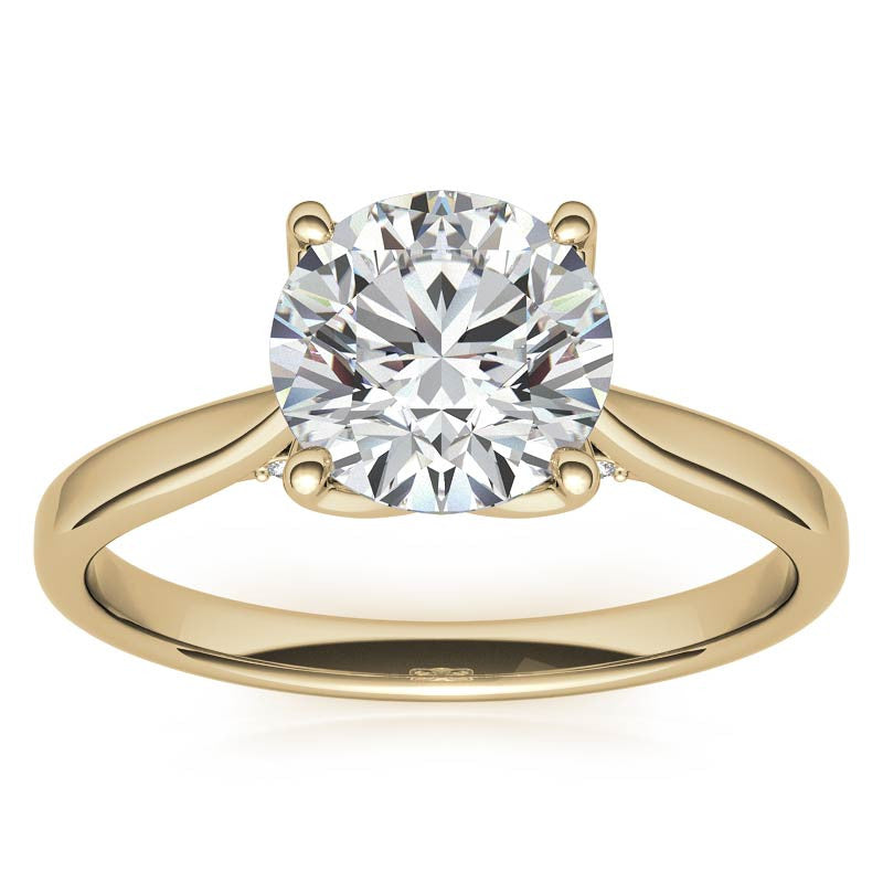 Round Accented Tulip Moissanite Engagement Ring