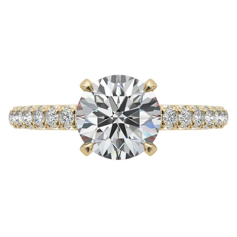 4-Prong Round Pave Moissanite Engagement Ring
