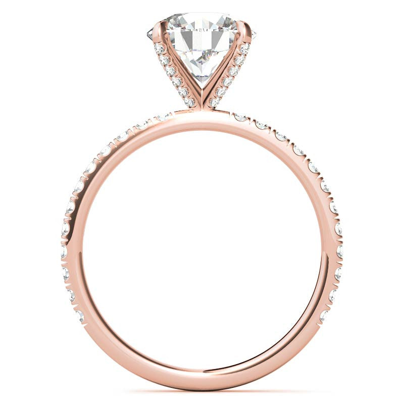 Round Petite Shared Prong Moissanite Engagement Ring