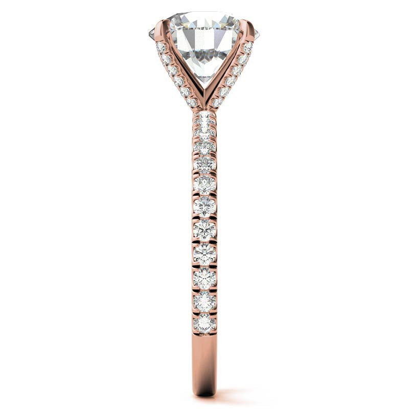 Round Petite Shared Prong Moissanite Engagement Ring