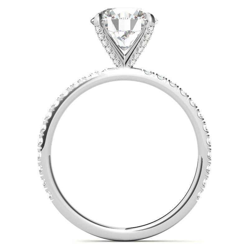 Round Petite Shared Prong Moissanite Engagement Ring