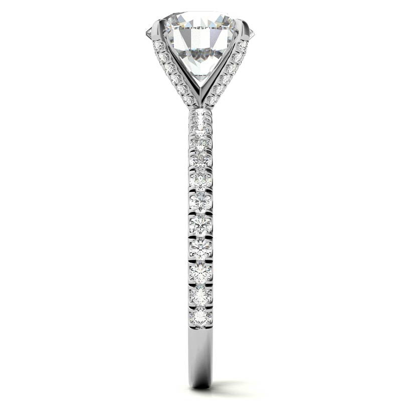 Round Petite Shared Prong Moissanite Engagement Ring