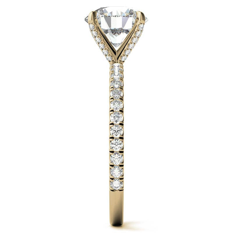 Round Petite Shared Prong Moissanite Engagement Ring