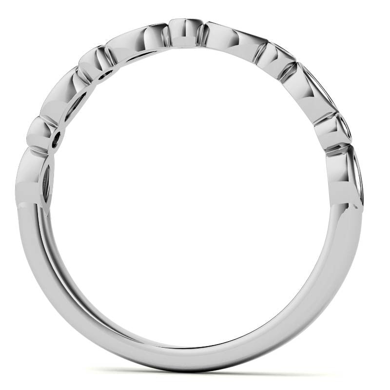 Round and Marquise Petal Moissanite Engagement Ring with Tulip Prongs