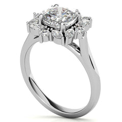 Cushion and Marquise Halo Moissanite Engagement Ring
