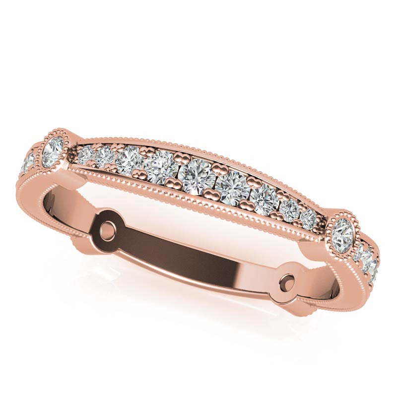 8-Prong Woven Round Brilliant Moissanite Engagement Ring with Milgrain