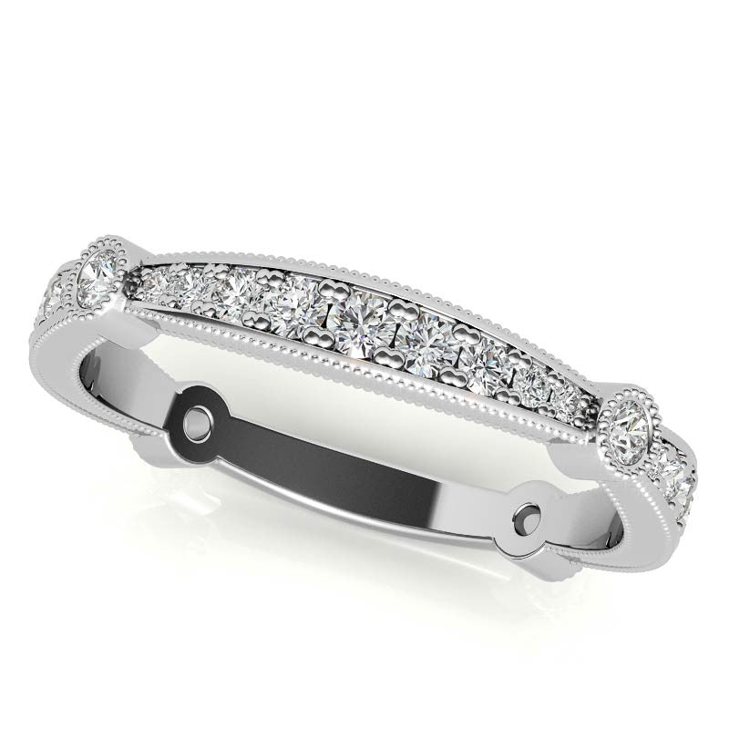8-Prong Woven Round Brilliant Moissanite Engagement Ring with Milgrain