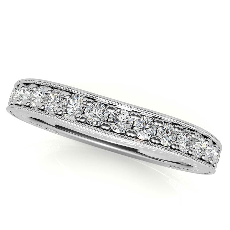 Antique Inspired Round 3-Stone Moissanite Engagement Ring