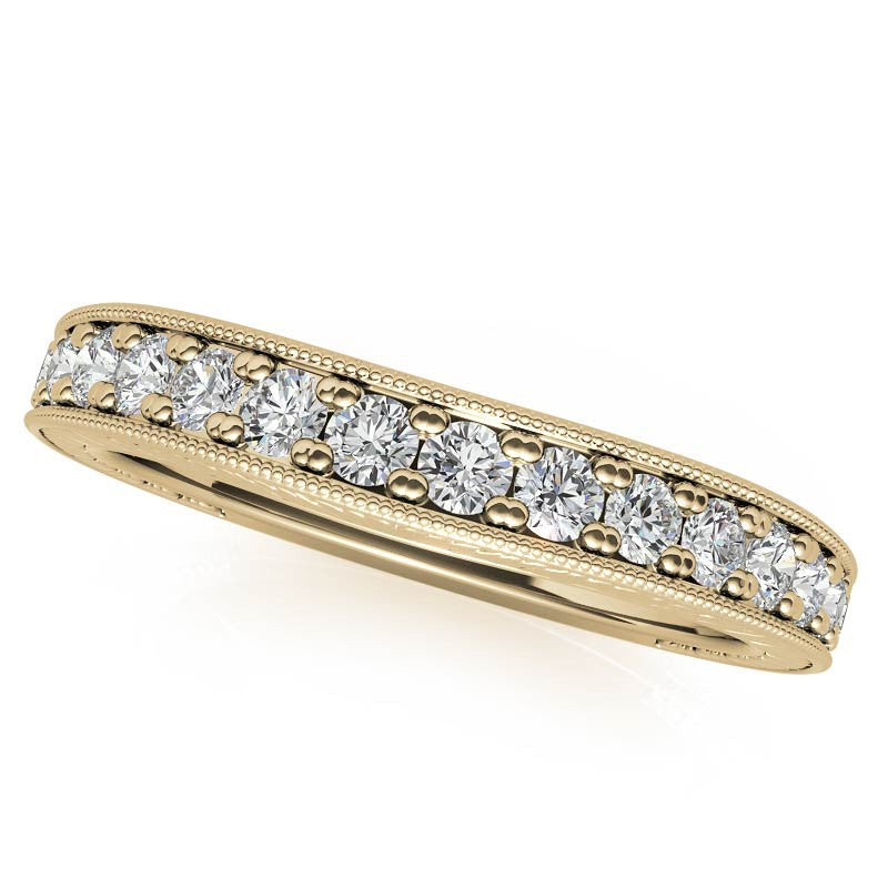 Antique Inspired Round 3-Stone Moissanite Engagement Ring