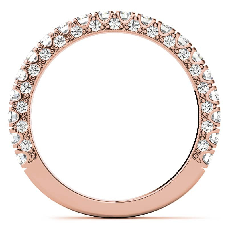 Round Pave U-Prong Moissanite Engagement Ring with Hidden Halo