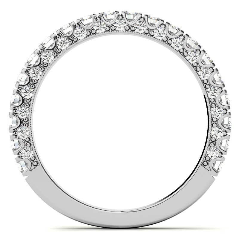 Round Pave U-Prong Moissanite Engagement Ring with Hidden Halo