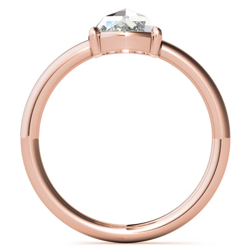 Rose cut Oval Moissanite Solitaire Ring