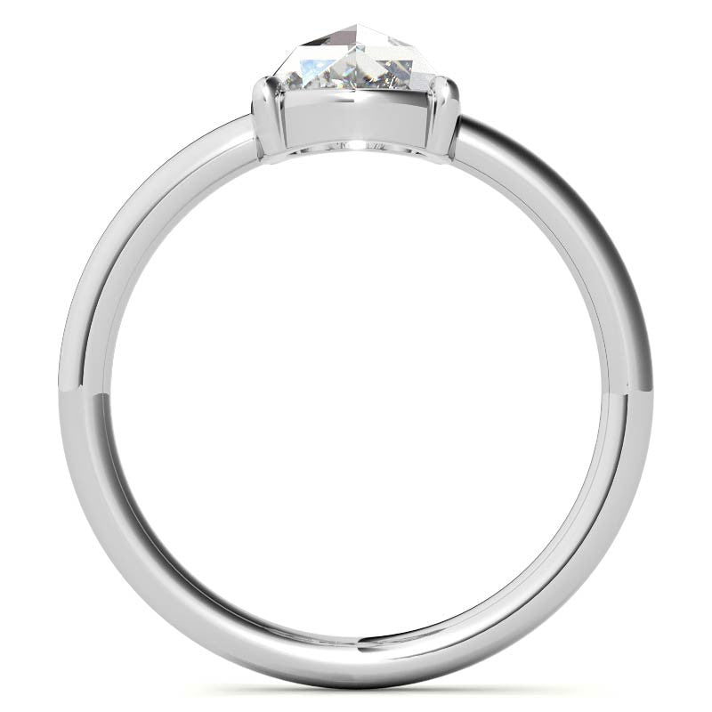 Rose cut Oval Moissanite Solitaire Ring