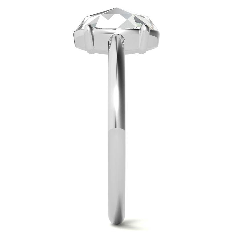 Rose cut Oval Moissanite Solitaire Ring