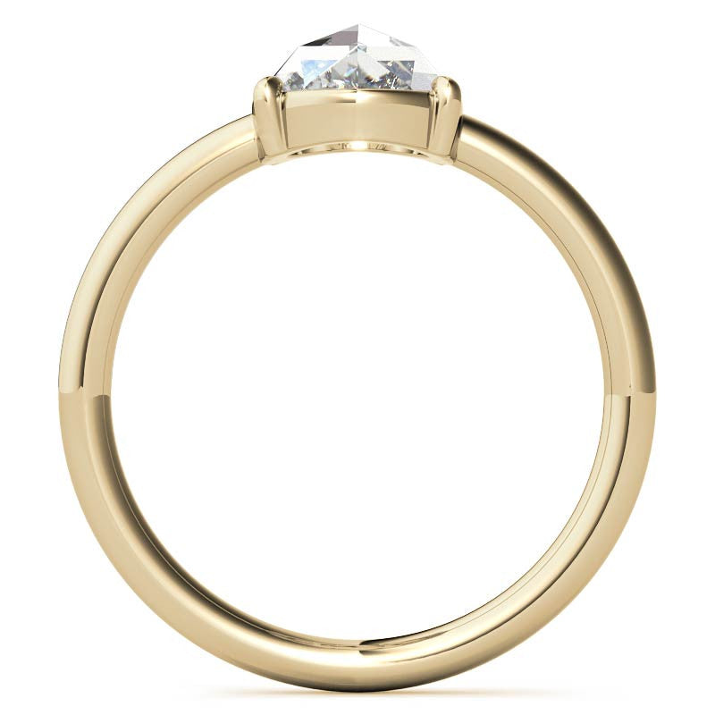 Rose cut Oval Moissanite Solitaire Ring