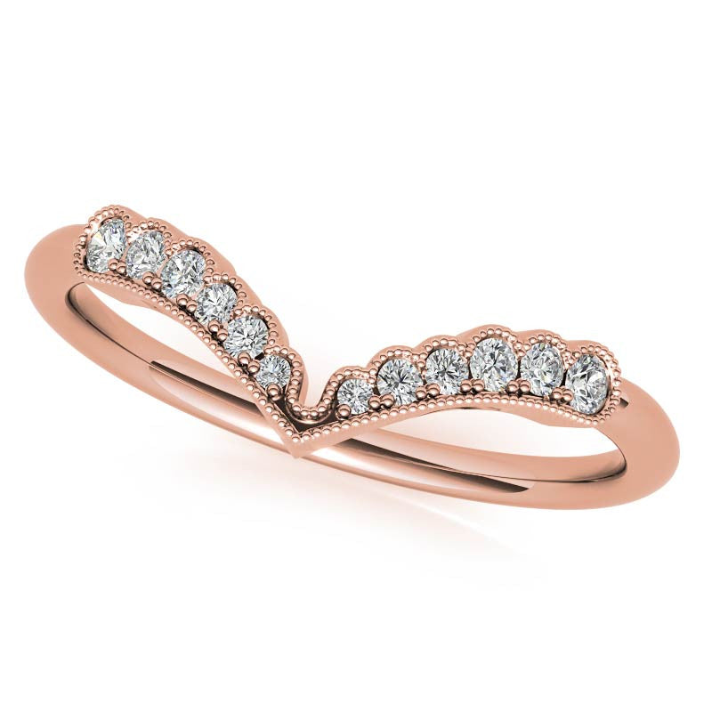 Rose cut Pear Moissanite Solitaire Ring