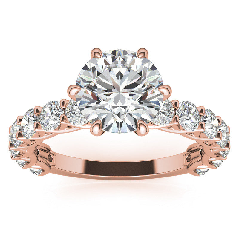 Round Brilliant Moissanite Trellis Woven Setting Engagement Ring