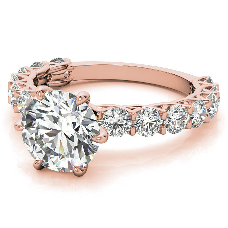 Round Brilliant Moissanite Trellis Woven Setting Engagement Ring