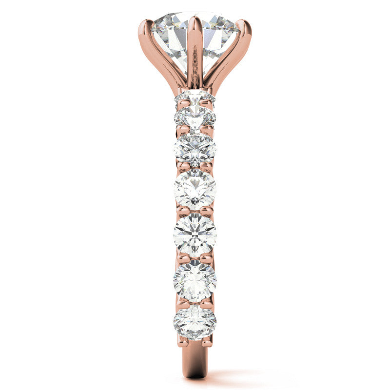 Round Brilliant Moissanite Trellis Woven Setting Engagement Ring