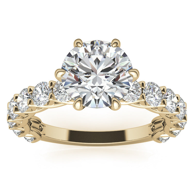 Round Brilliant Moissanite Trellis Woven Setting Engagement Ring