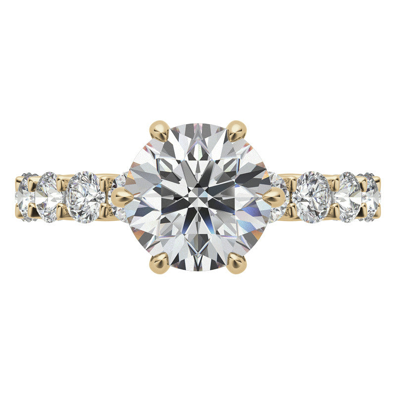 Round Brilliant Moissanite Trellis Woven Setting Engagement Ring