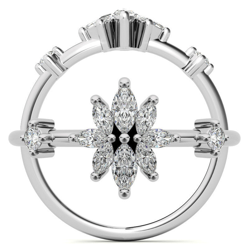 Unique Lab Grown Diamond Flower Inspired Wedding Ring