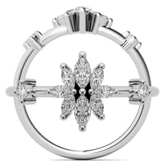 Unique Lab Grown Diamond Flower Inspired Wedding Ring