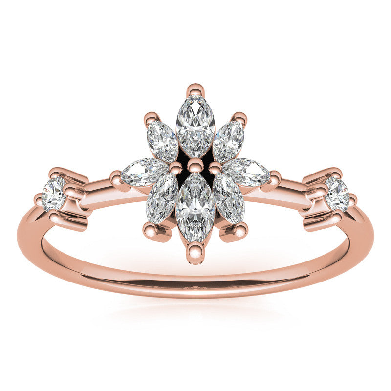 Unique Lab Grown Diamond Flower Inspired Wedding Ring