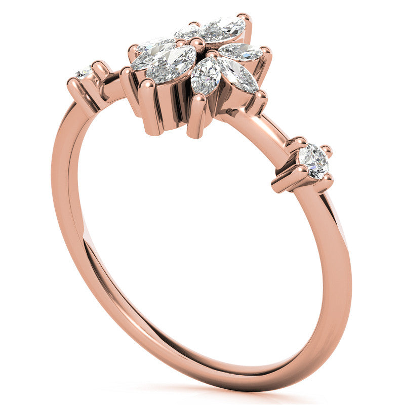 Unique Lab Grown Diamond Flower Inspired Wedding Ring