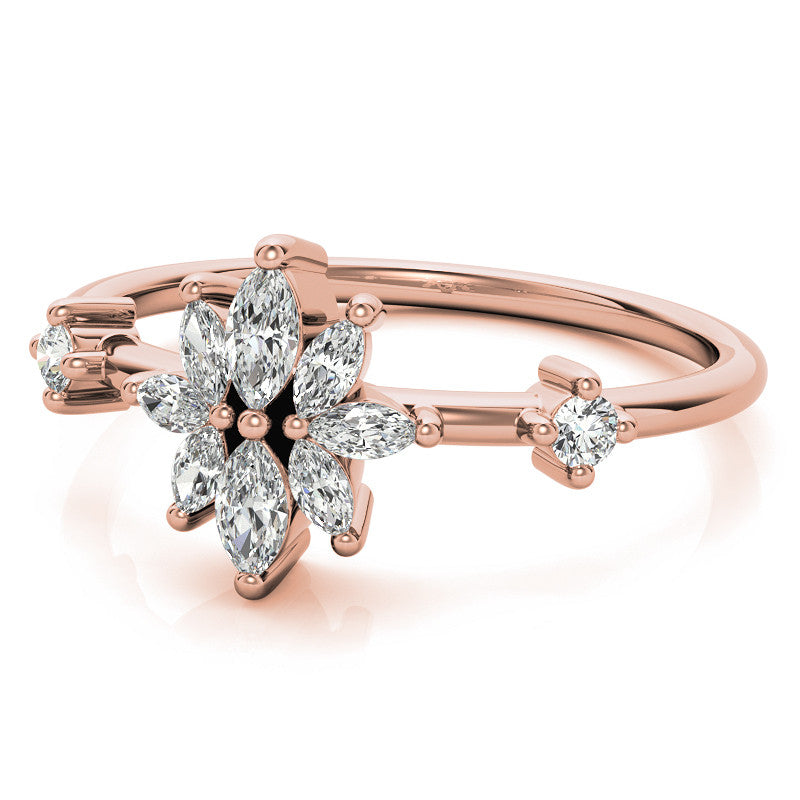 Unique Lab Grown Diamond Flower Inspired Wedding Ring