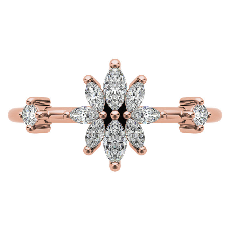 Unique Lab Grown Diamond Flower Inspired Wedding Ring