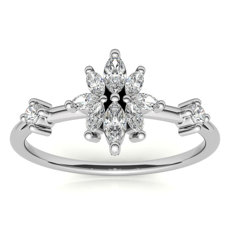 Unique Lab Grown Diamond Flower Inspired Wedding Ring