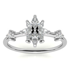 Unique Lab Grown Diamond Flower Inspired Wedding Ring