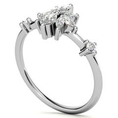 Unique Lab Grown Diamond Flower Inspired Wedding Ring