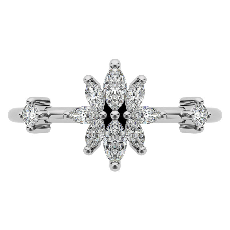 Unique Lab Grown Diamond Flower Inspired Wedding Ring