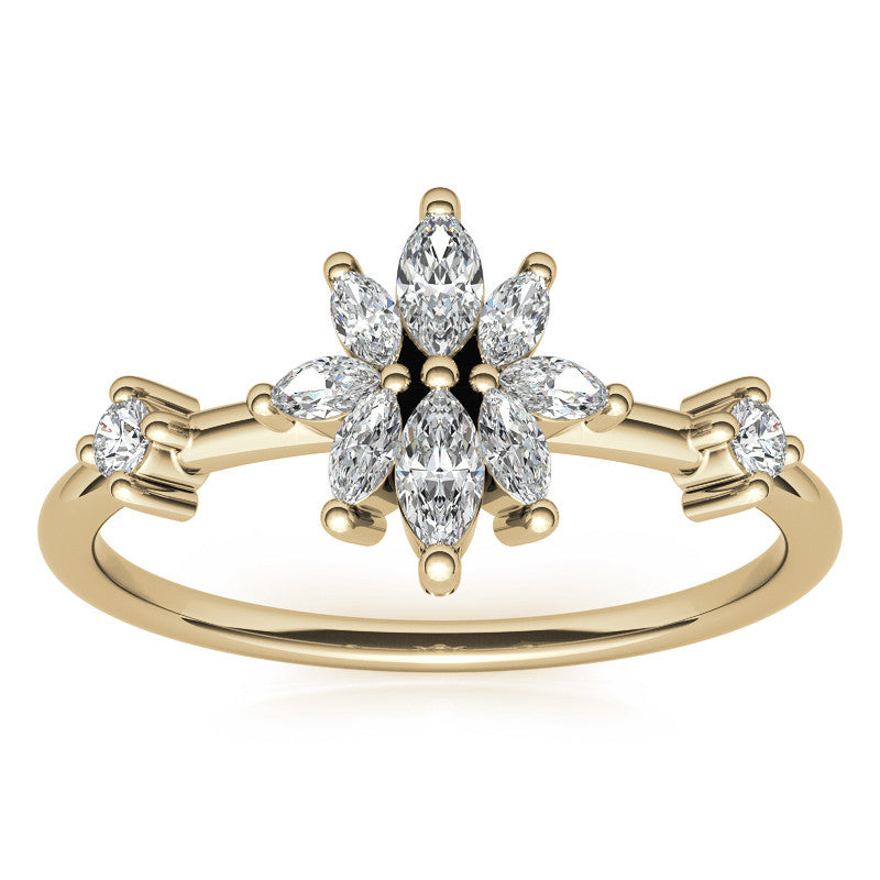 Unique Lab Grown Diamond Flower Inspired Wedding Ring