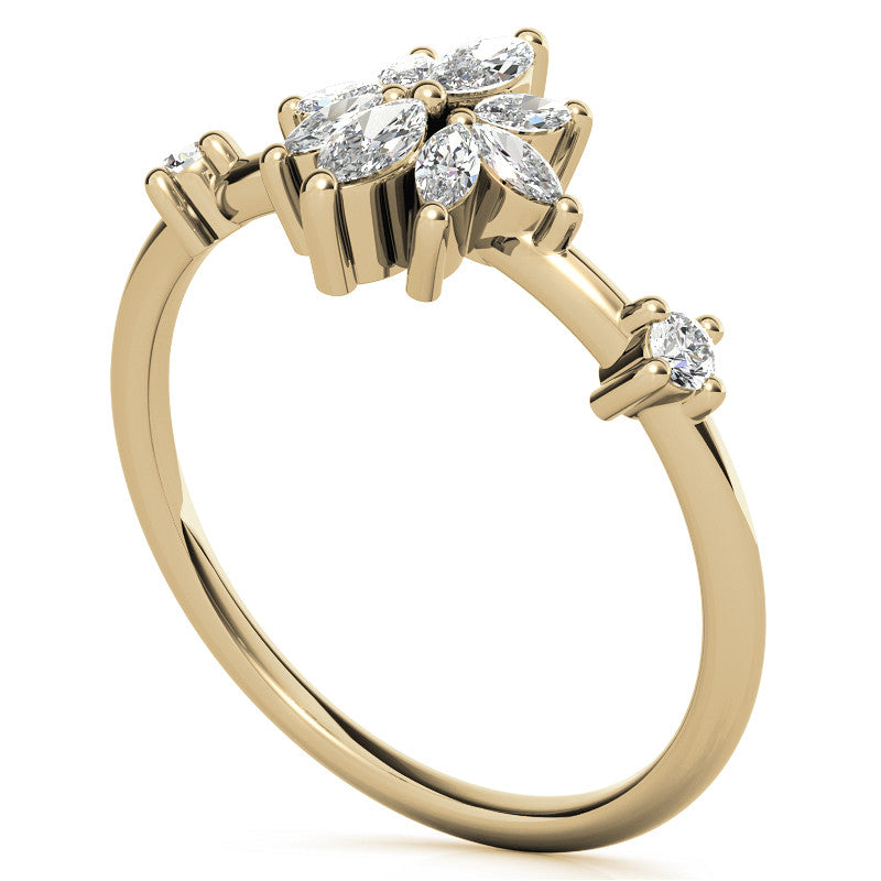 Unique Lab Grown Diamond Flower Inspired Wedding Ring