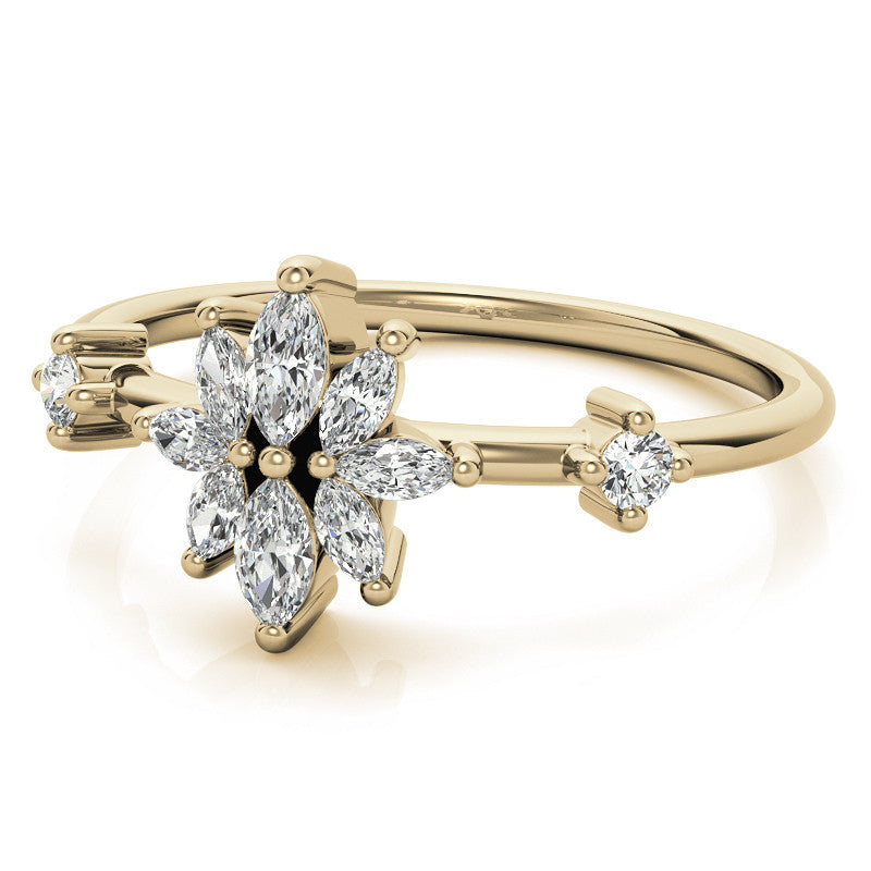Unique Lab Grown Diamond Flower Inspired Wedding Ring