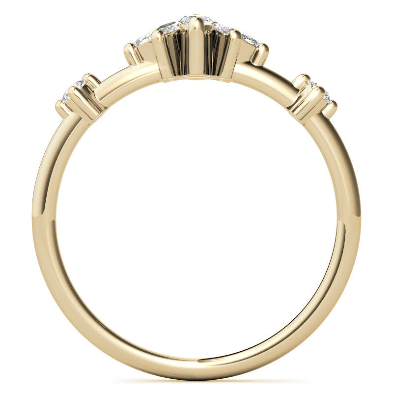 Unique Lab Grown Diamond Flower Inspired Wedding Ring